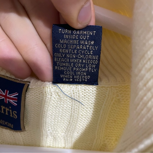 T Harris London Sweater Men's Size Medium Yellow Quarter Zip LongSleeve Cotton - Picture 3 of 10